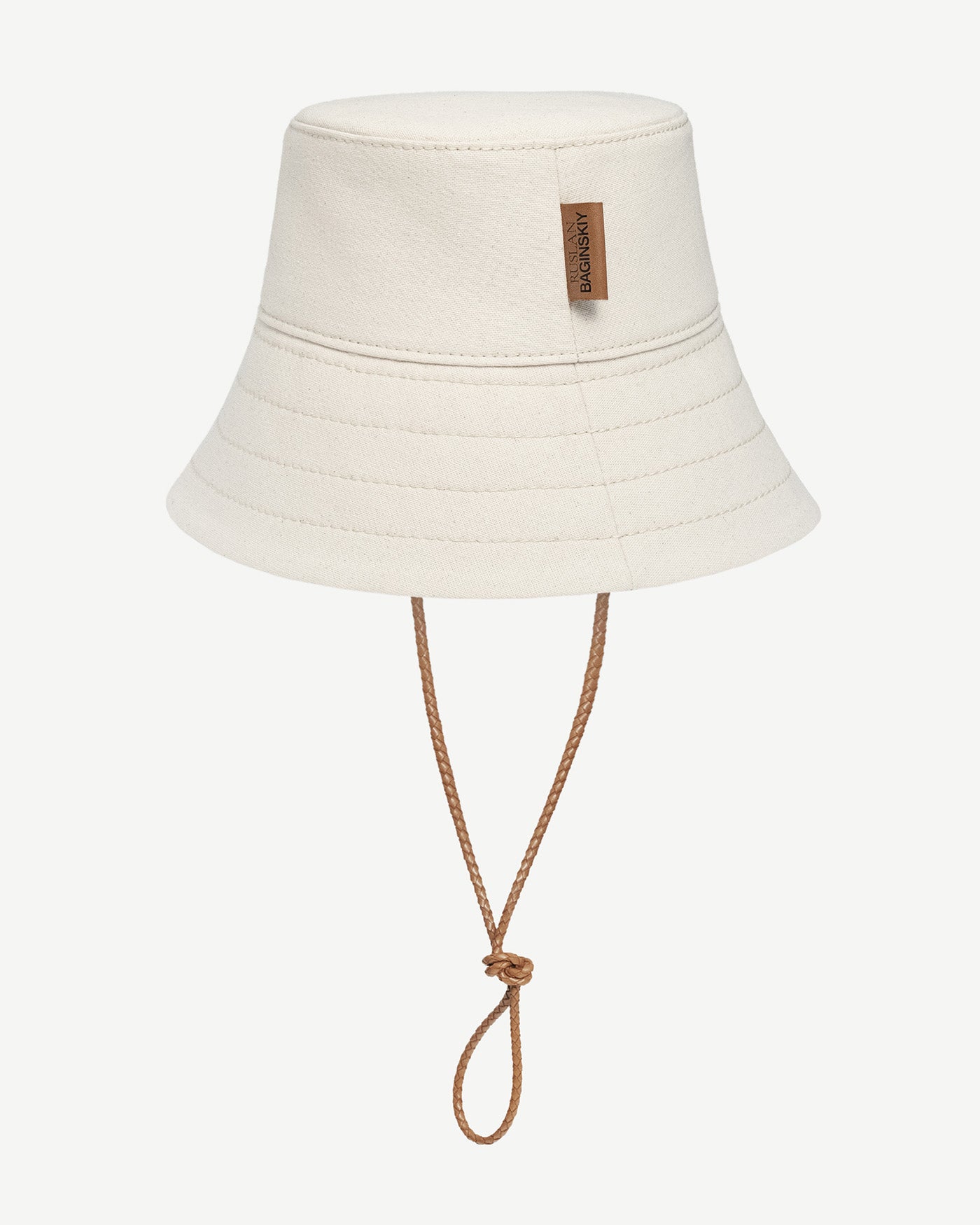 Photo, Bucket Hat, Logo Patch Bucket Hat with Leather Trim