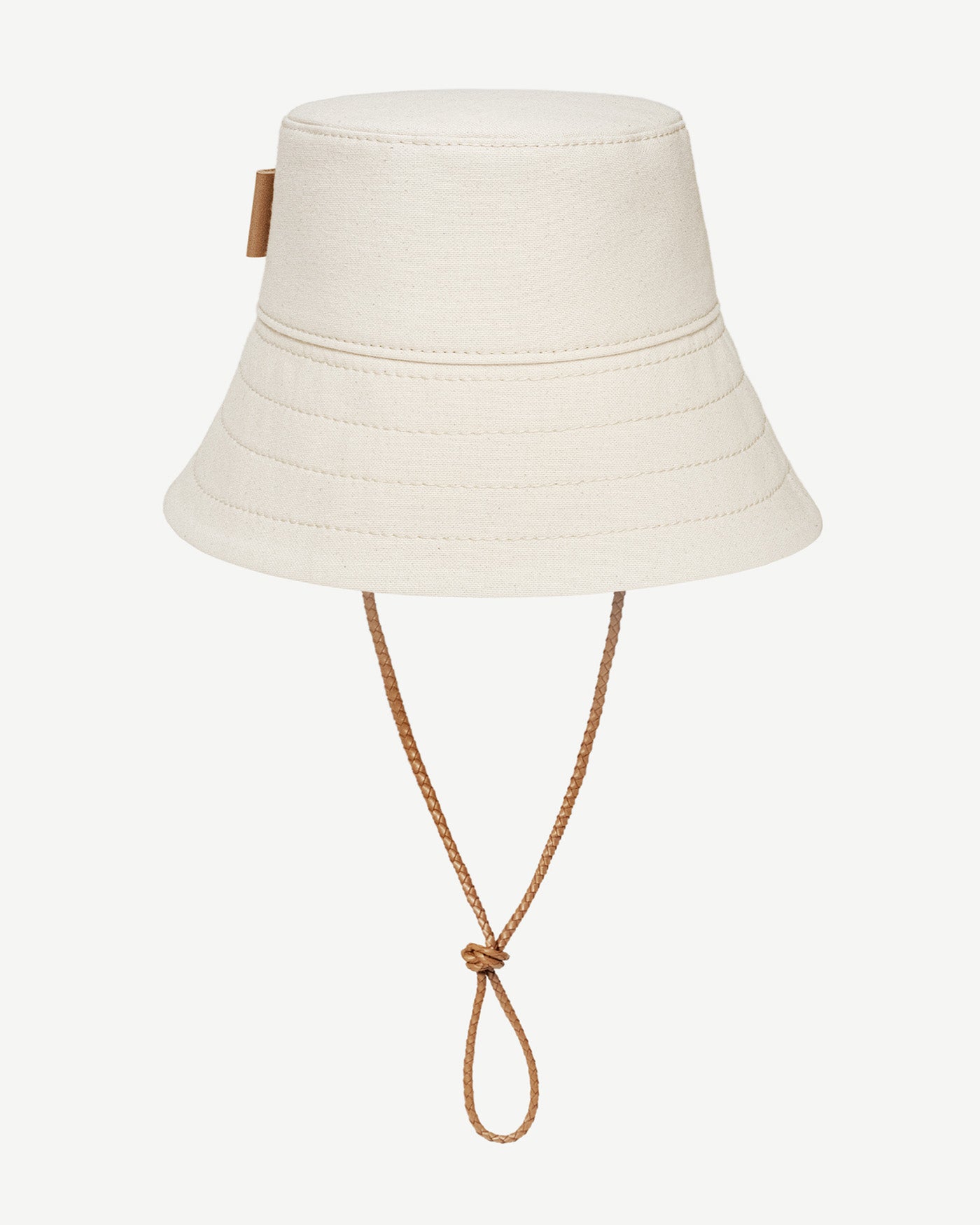 Photo, Bucket Hat, Logo Patch Bucket Hat with Leather Trim