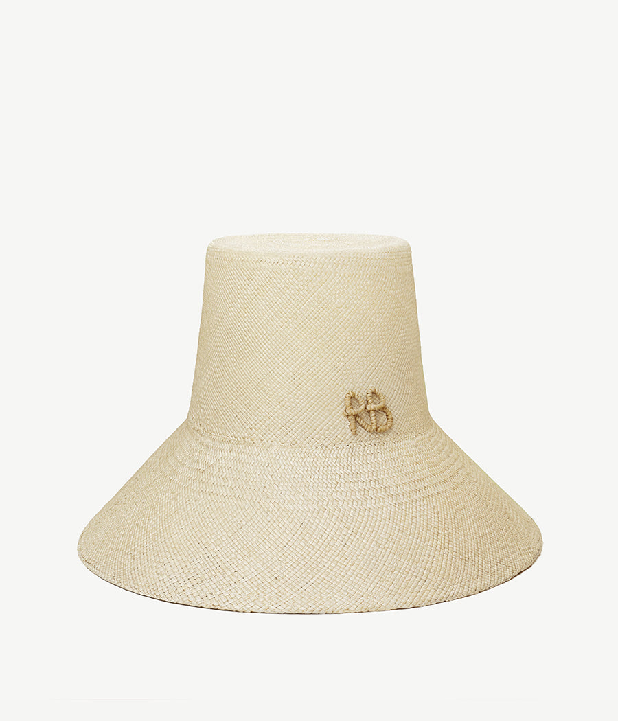 Hats, Monogram-embellished Wide Brim Hat PNM035-STR-SRB-XS Ruslan Baginskiy