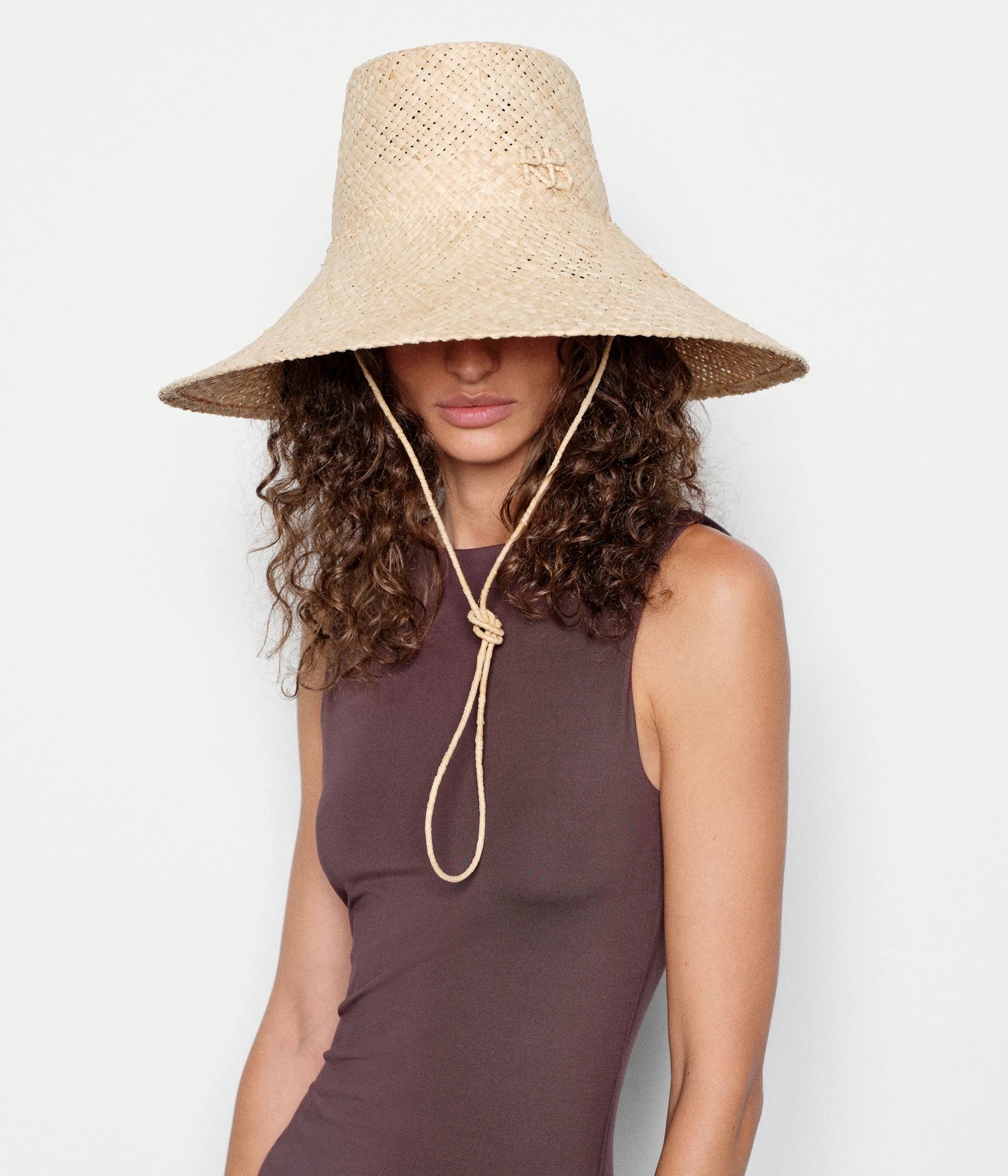 44_LS, Monogram-embellished Wide Brim Hat