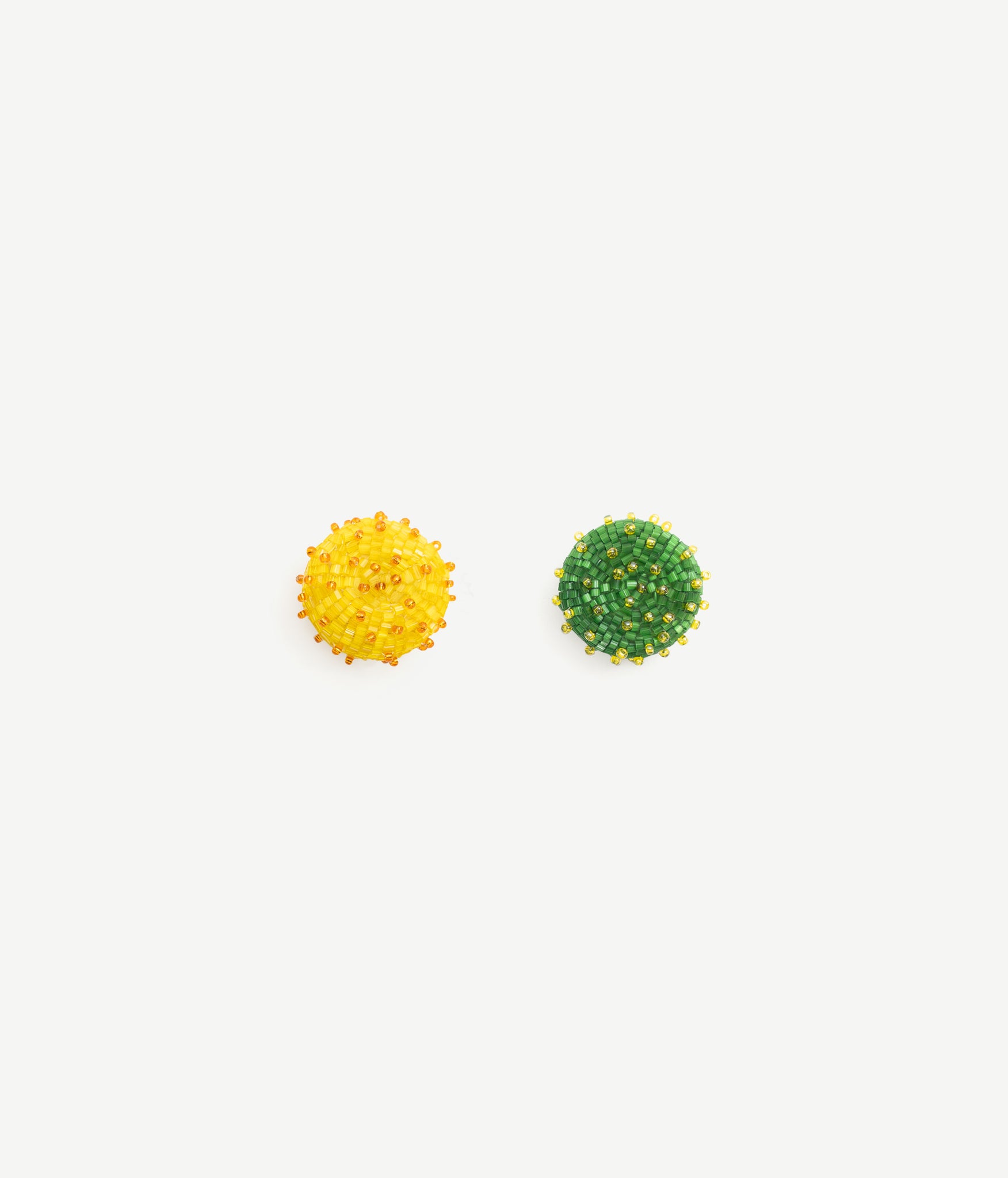 SKARBY Yellow and Green Beaded Earrings