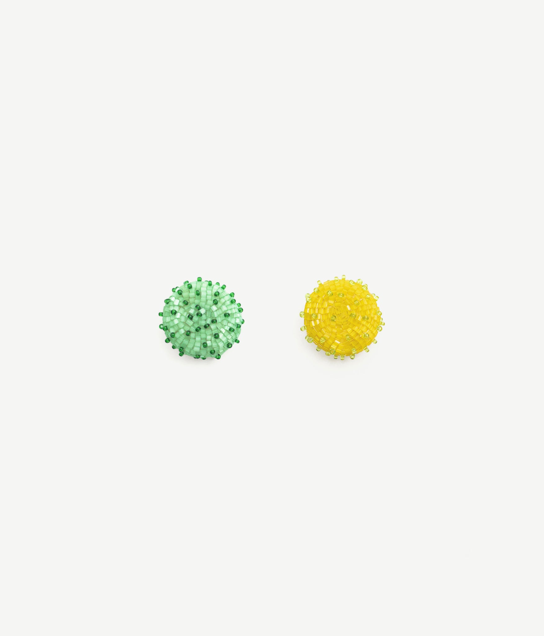 SKARBY Yellow and Mint Beaded Earrings