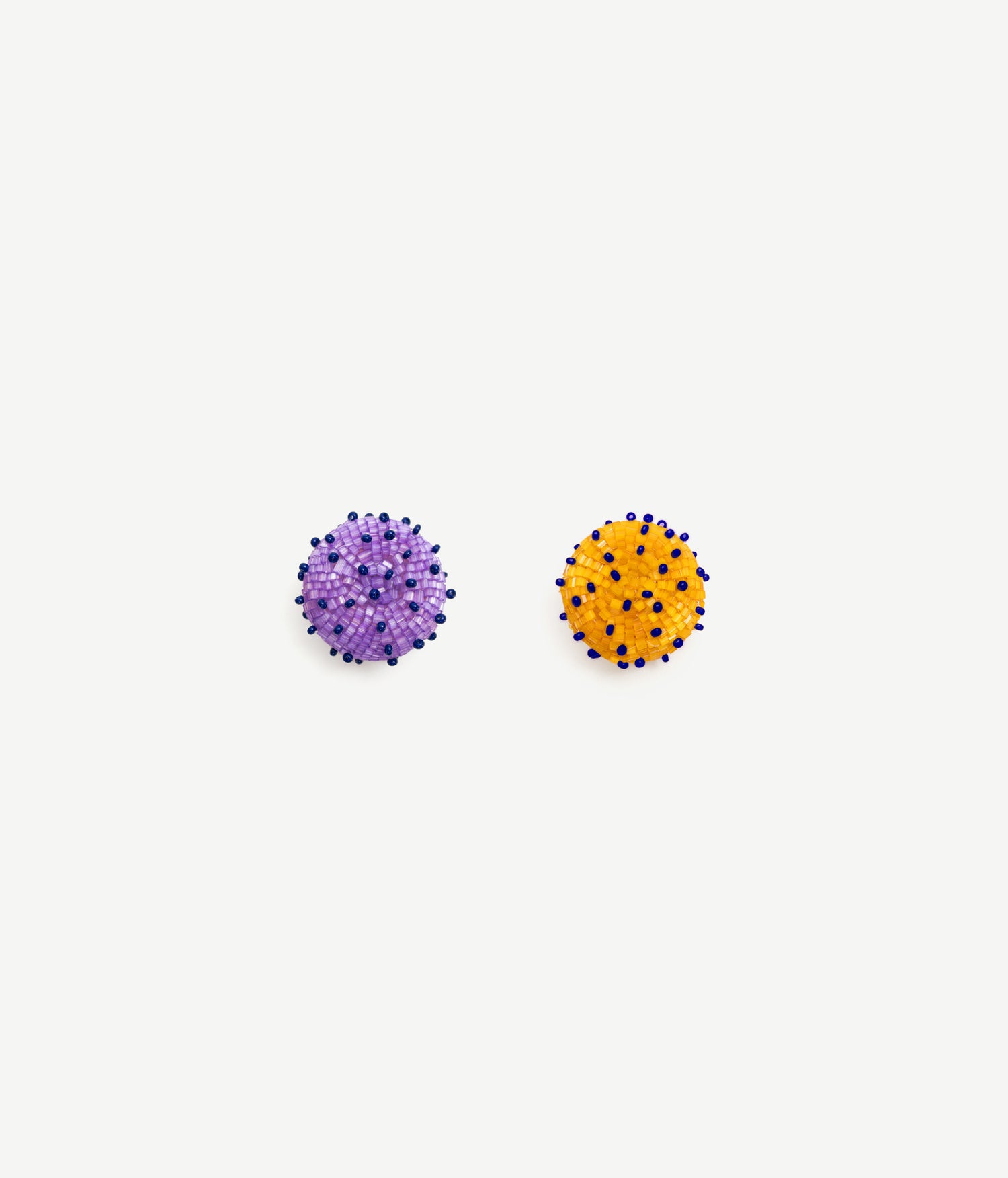 Photo, Ruslan Baginskiy Jewelry collection, SKARBY Purple and Orange Beaded Earrings