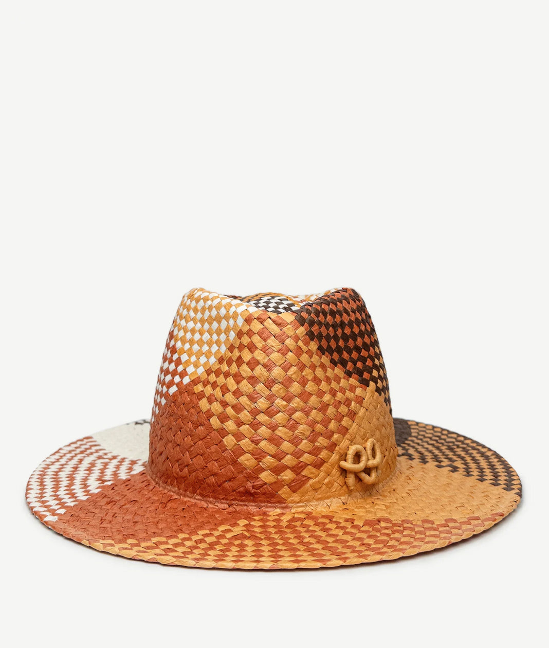 Fedora Hat, Ruslan Baginskiy Straw Pattern Fedora Hat The hat is crafted from natural straw woven in a multicoloured ginger pattern. A recognisable silhouette holds its shape well, while the soft material makes the accessory easy to fold and perfect for travel. Finished with a handcrafted RB monogram.Handmade in Ukraine.