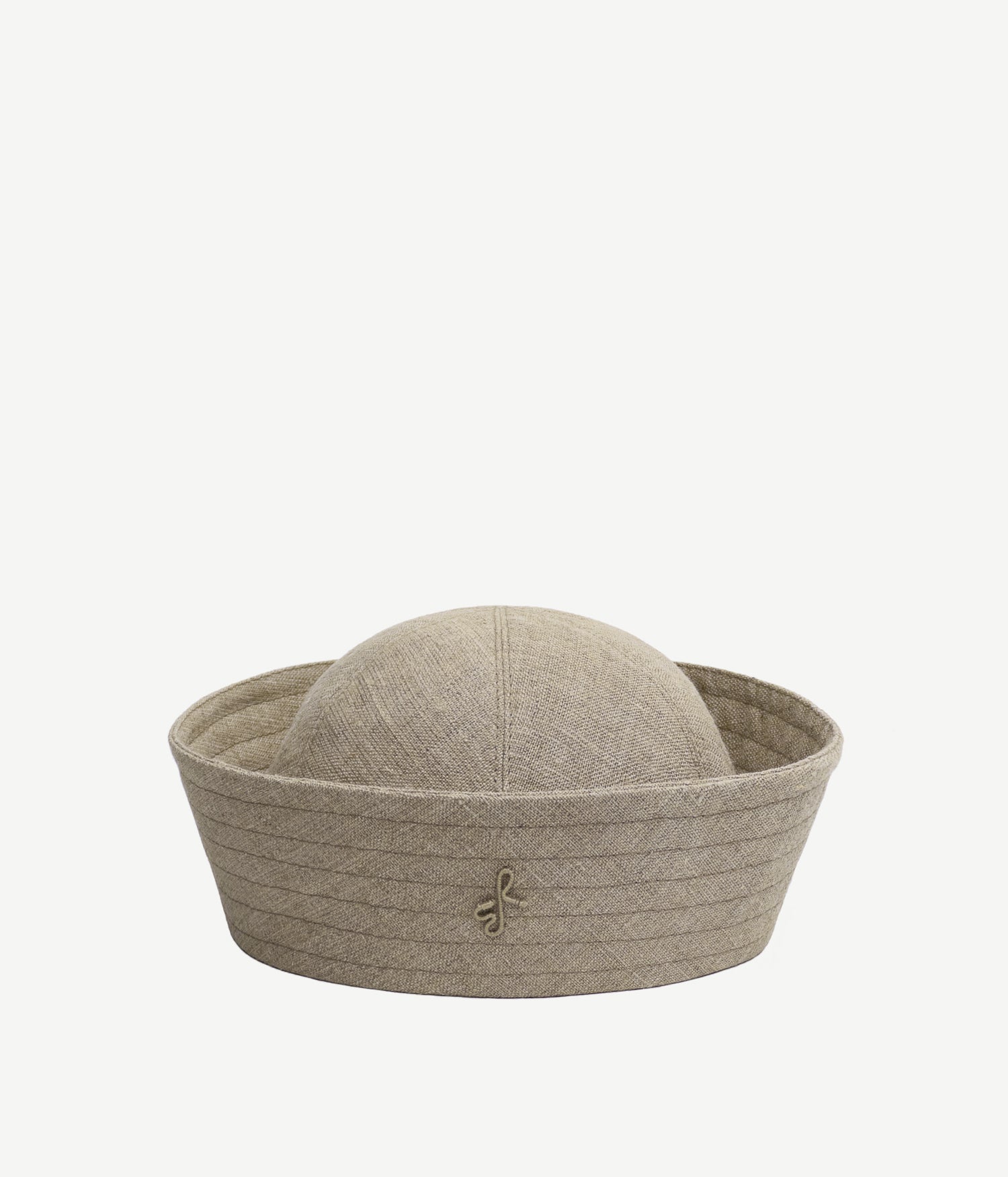 Monogram-embellished Linen Sailor Hat