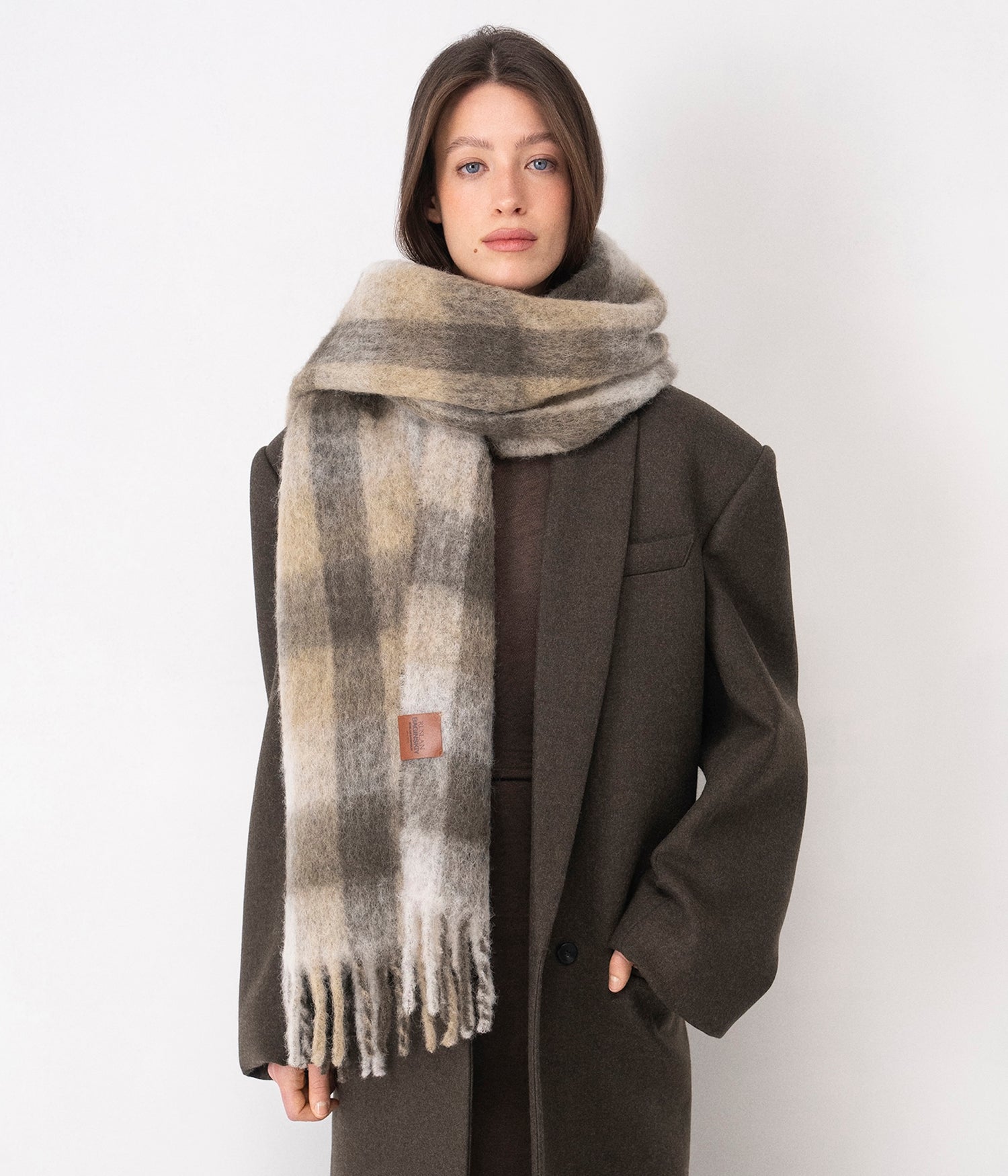 Photo, Scarf, Check Print Scarf