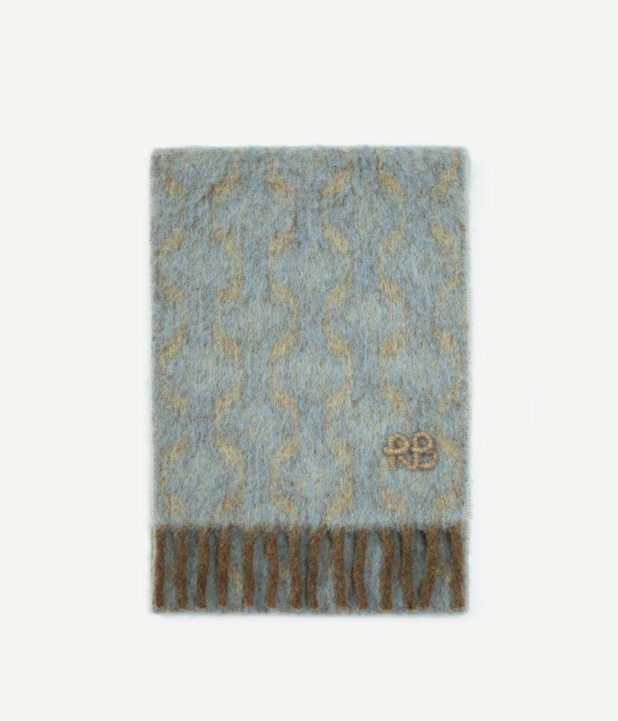 Fall 2026, RB-Logo fringed alpaca-blend scarf Max