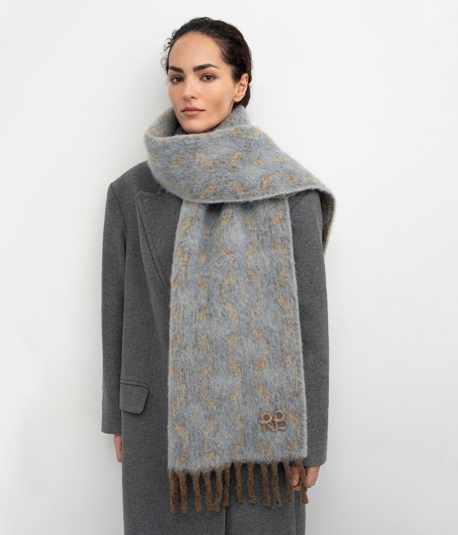 Photo, Scarf, RB-Logo fringed alpaca-blend scarf Max