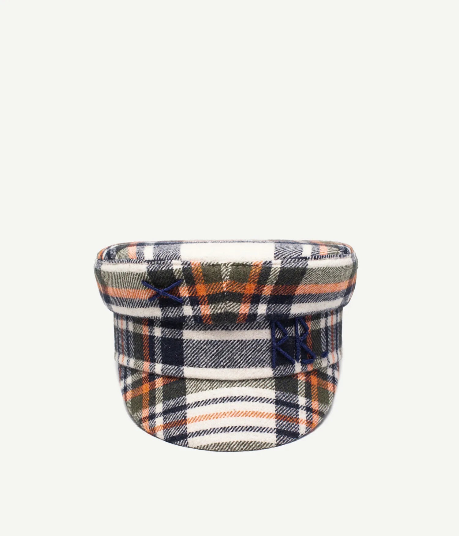 Logo-embellished Plaid Baker Boy Cap