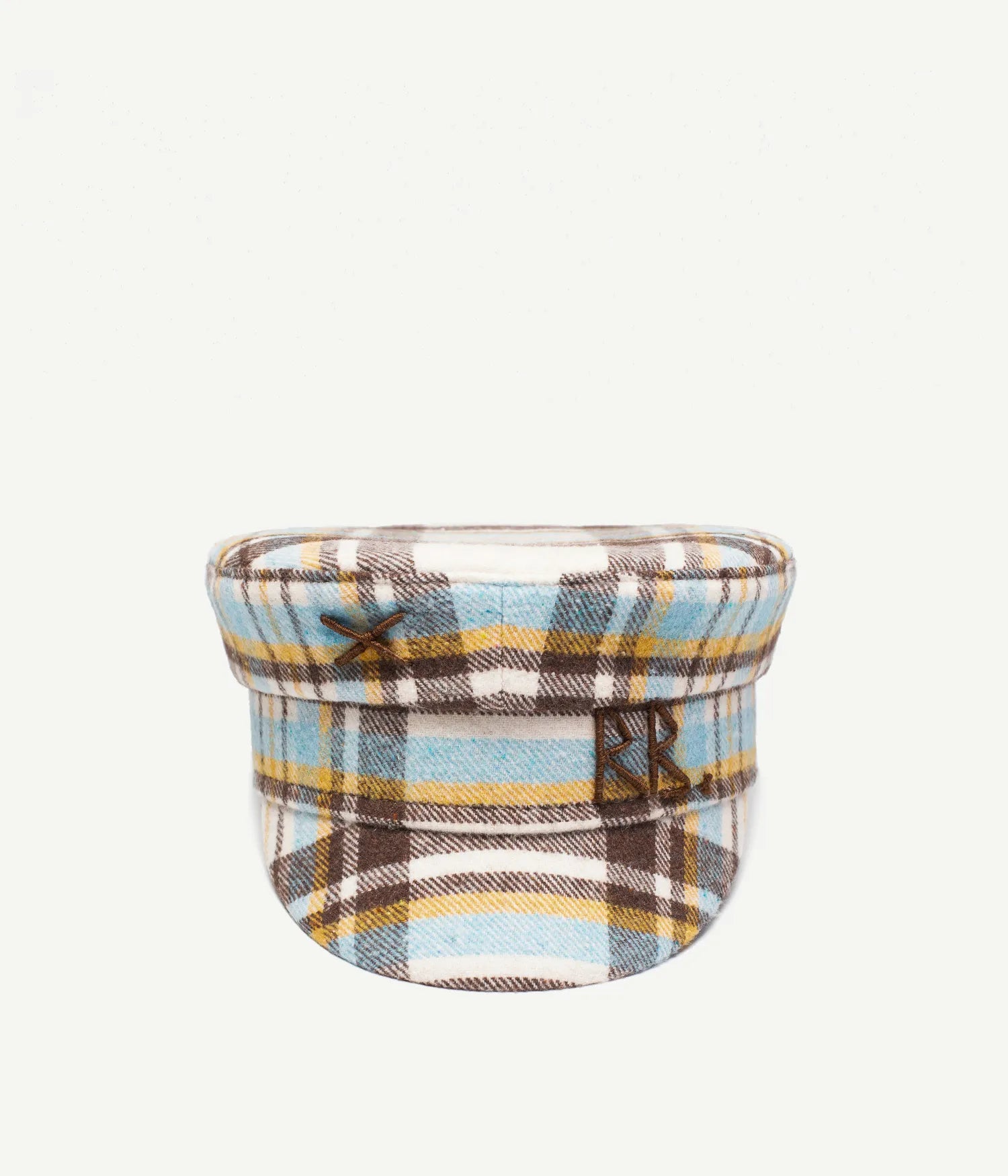 Logo-embellished Plaid Baker Boy Cap