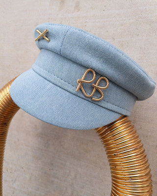 Photo, Baker Boy Cap, Crystal-embellished Black Satin Baker Boy Cap