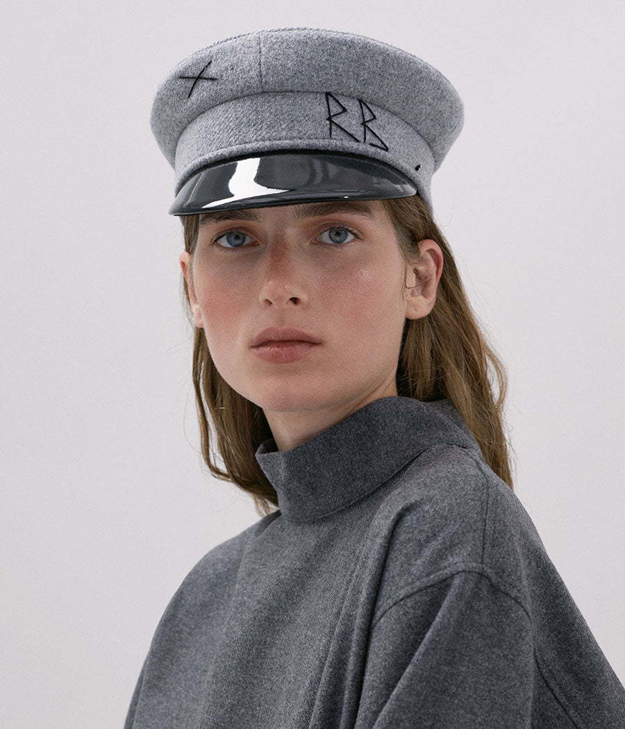 Photo, , Grey Wool Baker Boy Cap
