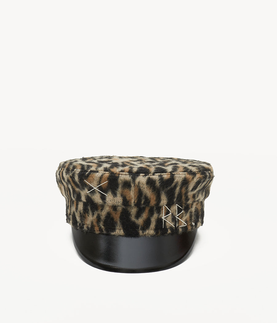 Leopard Print Baker Boy Cap