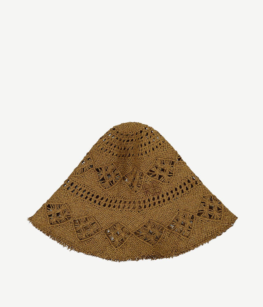 Monogram-embellished Knitted Bucket Hat BCT010-PSTR-DRK-KN-WRB Ruslan Baginskiy