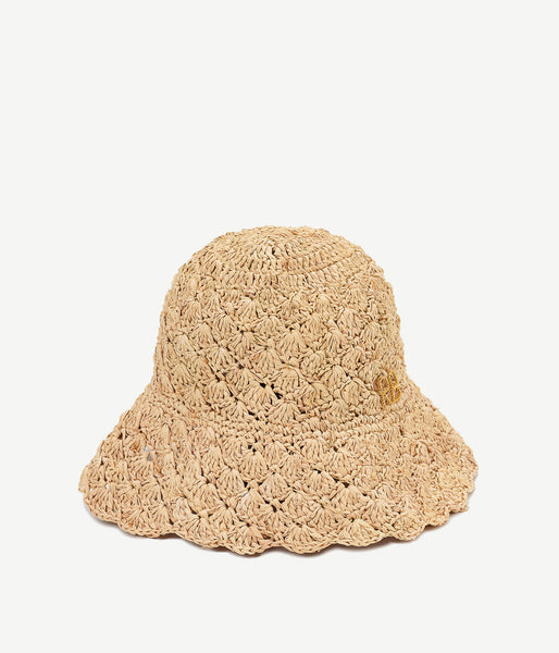 ハット RUSLAN BAGINSKIY BUCKET HAT WITH LOGO (BCT038_STR-RWRBPINK) Monogram-embellished Wide-Brim Bucket Hat • Ruslan Baginskiy