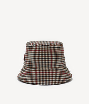 Gingham Wool-blend Bucket Hat