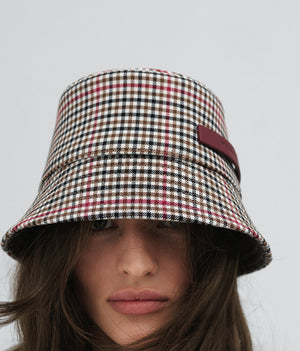 Gingham Wool-blend Bucket Hat
