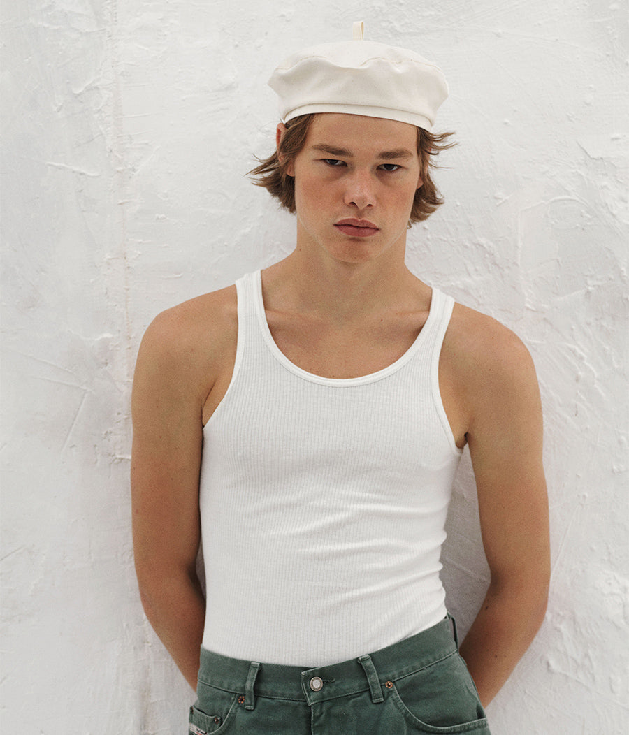 Ruslan Baginskiy SS2022, Monogram-embroidered Beret BRT035-CP-PT-XXS Ruslan Baginskiy