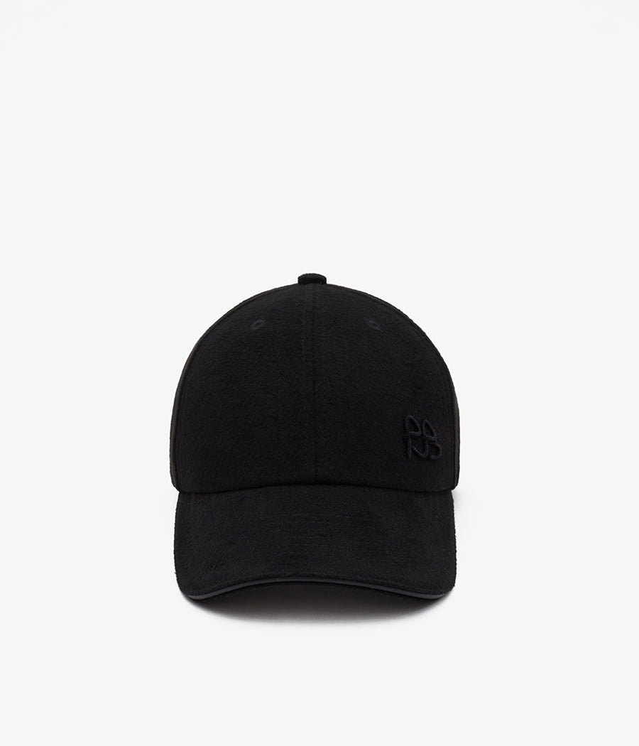 Black Wool Baseball Cap