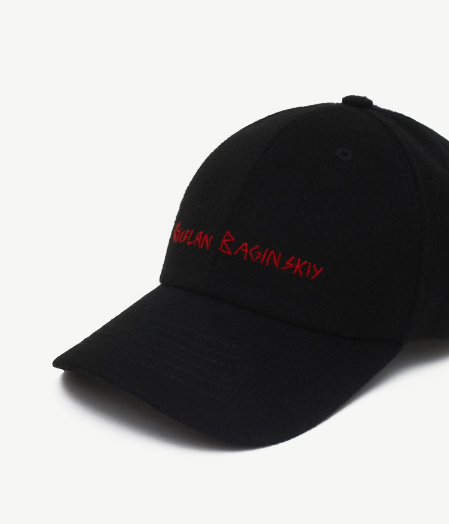 Hand-embroidered Wool Baseball Cap