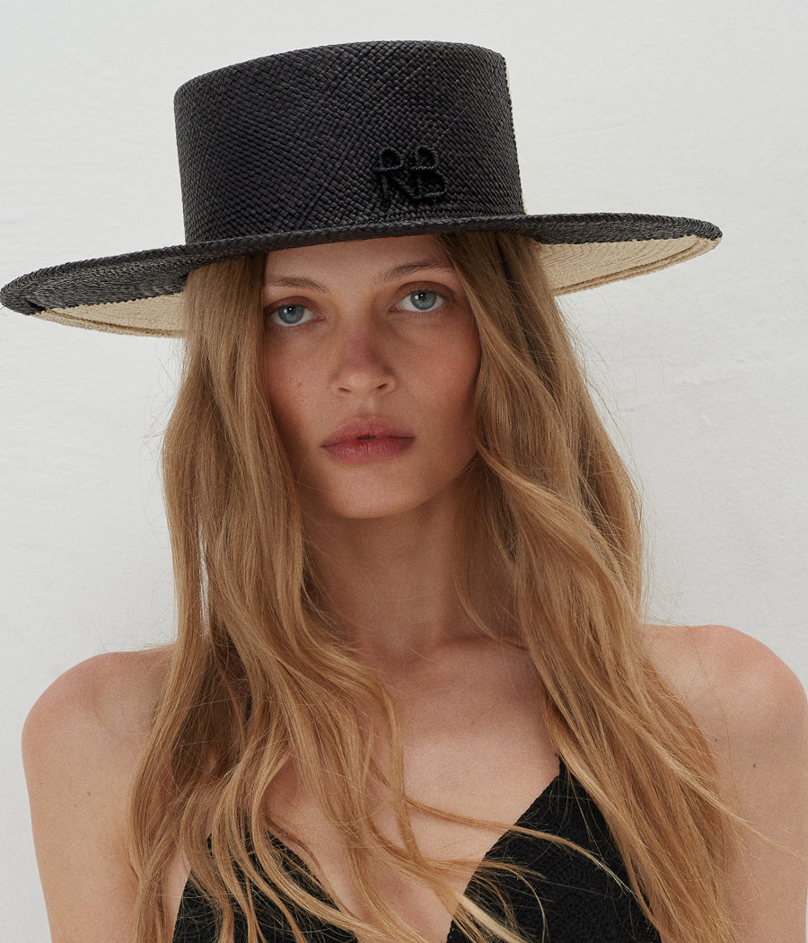 Photo, , Bi-Color Boater Hat