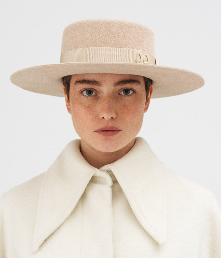 Wide Brim Canotier Hat