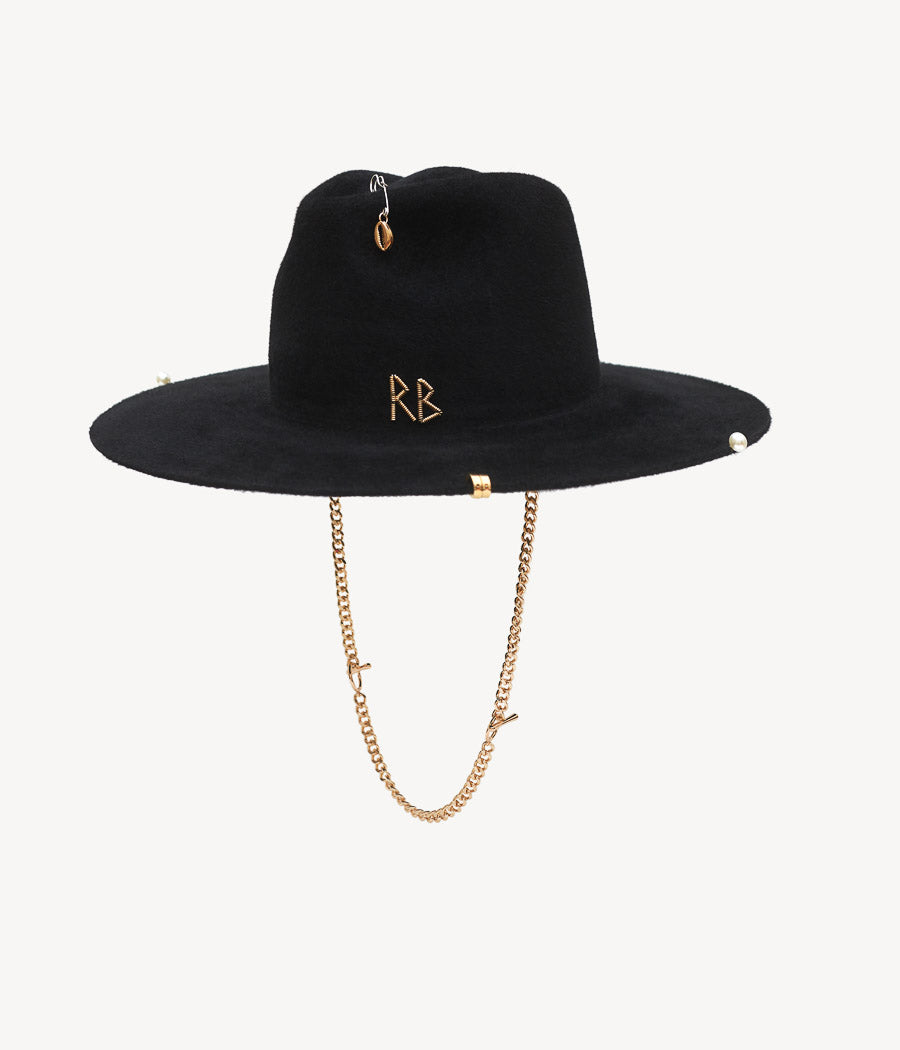 RB Fedora Hat, Chain Strap Fedora Hat FDR033-F-PRS-CHA-GRB-XS Ruslan Baginskiy