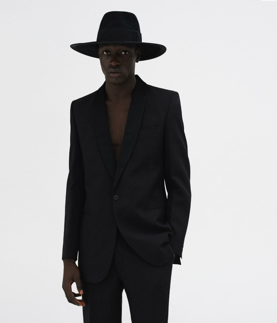 Monogram-embellished Fedora Hat • Ruslan Baginskiy Hats