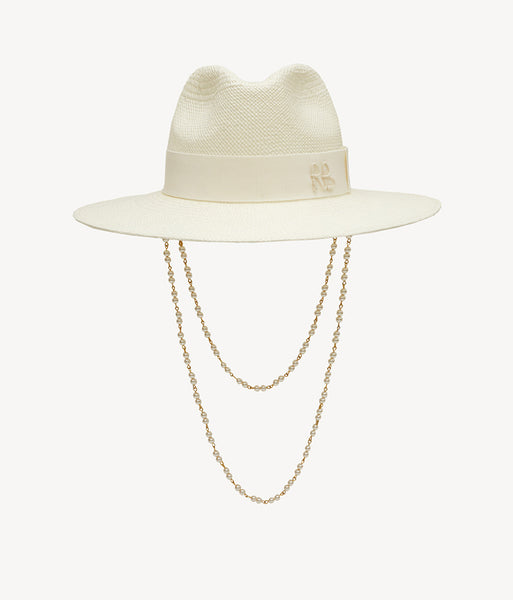 ハット RUSLAN BAGINSKIY 'Chain Strap Fedora' hat (FDR033GRB BLACK) Chain Strap Fedora Hat • Ruslan Baginskiy Hats & Accessories