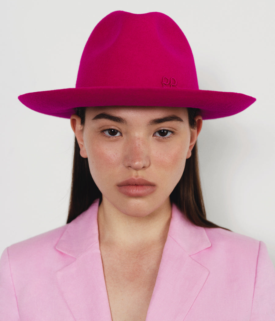 Monogram-embellished Fedora Hat