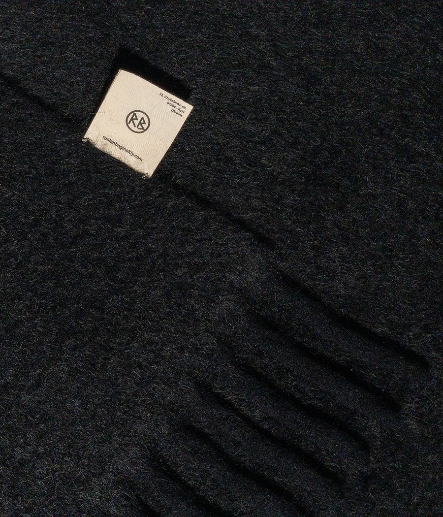All Knits, RB-Logo Fringed Alpaca-blend Scarf MAX SKR033-WNAM-BHR-WRB-MX-OS Ruslan Baginskiy