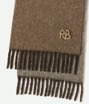 RB-Logo Fringed Alpaca-blend Scarf MID SKR036/032-WNAM-BHR-WRB-OS Ruslan Baginskiy