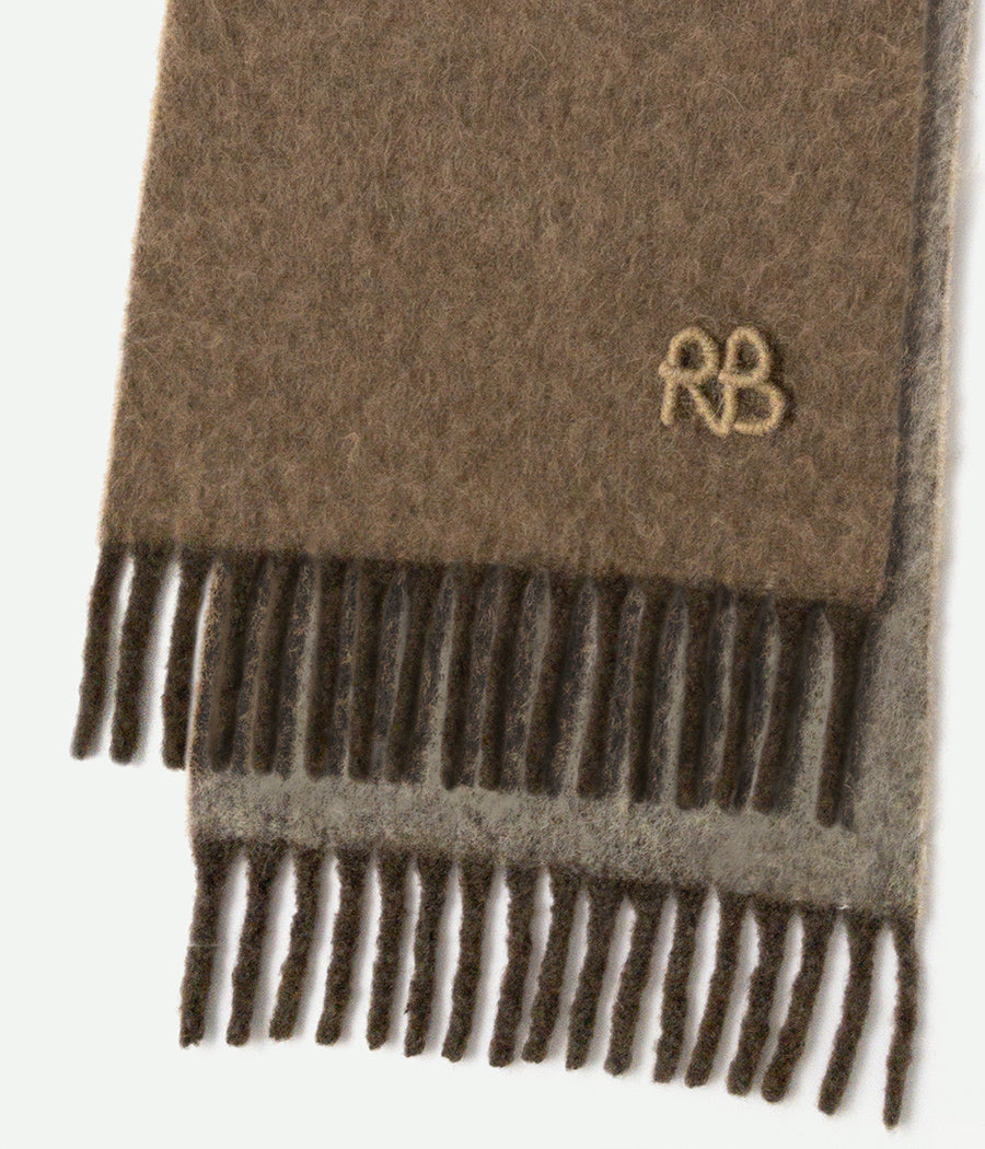 RB-Logo Fringed Alpaca-blend Scarf MAX SKR036/032-WNAM-BHR-WRB-MX-OS Ruslan Baginskiy