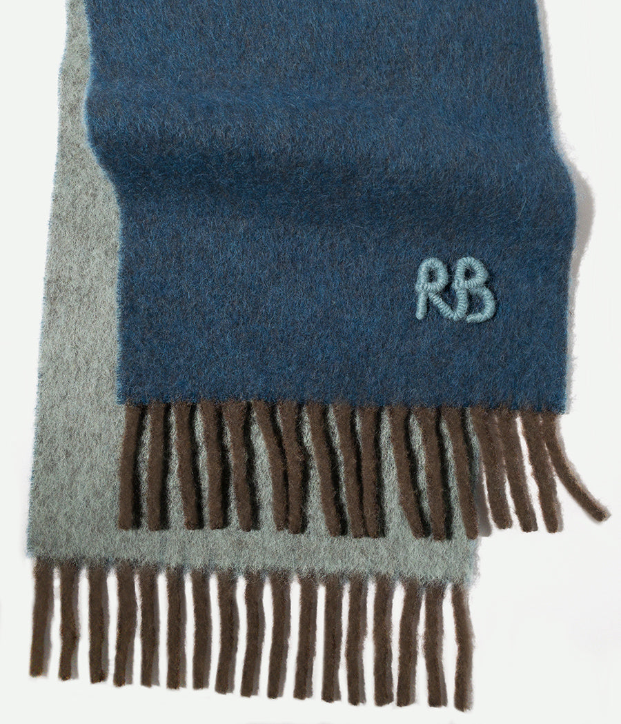 RB-Logo Fringed Alpaca-blend Scarf MAX SKR077/066-WNAM-BHR-WRB-MX-OS Ruslan Baginskiy