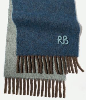 RB-Logo Fringed Alpaca-blend Scarf MID SKR077/066-WNAM-BHR-WRB-OS Ruslan Baginskiy