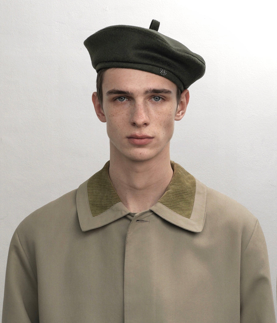 Produkty, ruslan baginskiy Monogram-embroidered Wool Beret FW23-24 BRT070-W-PT-XXS