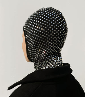 Crystal-embellished Balaclava Mask Hat BLK100-WA-DMD-OS Ruslan Baginskiy