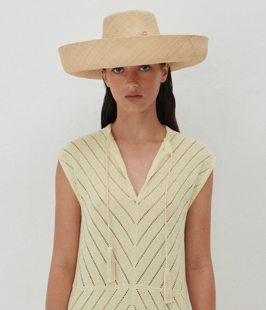 Monogram-embellished Oversized Sun Hat KF036-STR-RSRB-OV-SM Ruslan Baginskiy