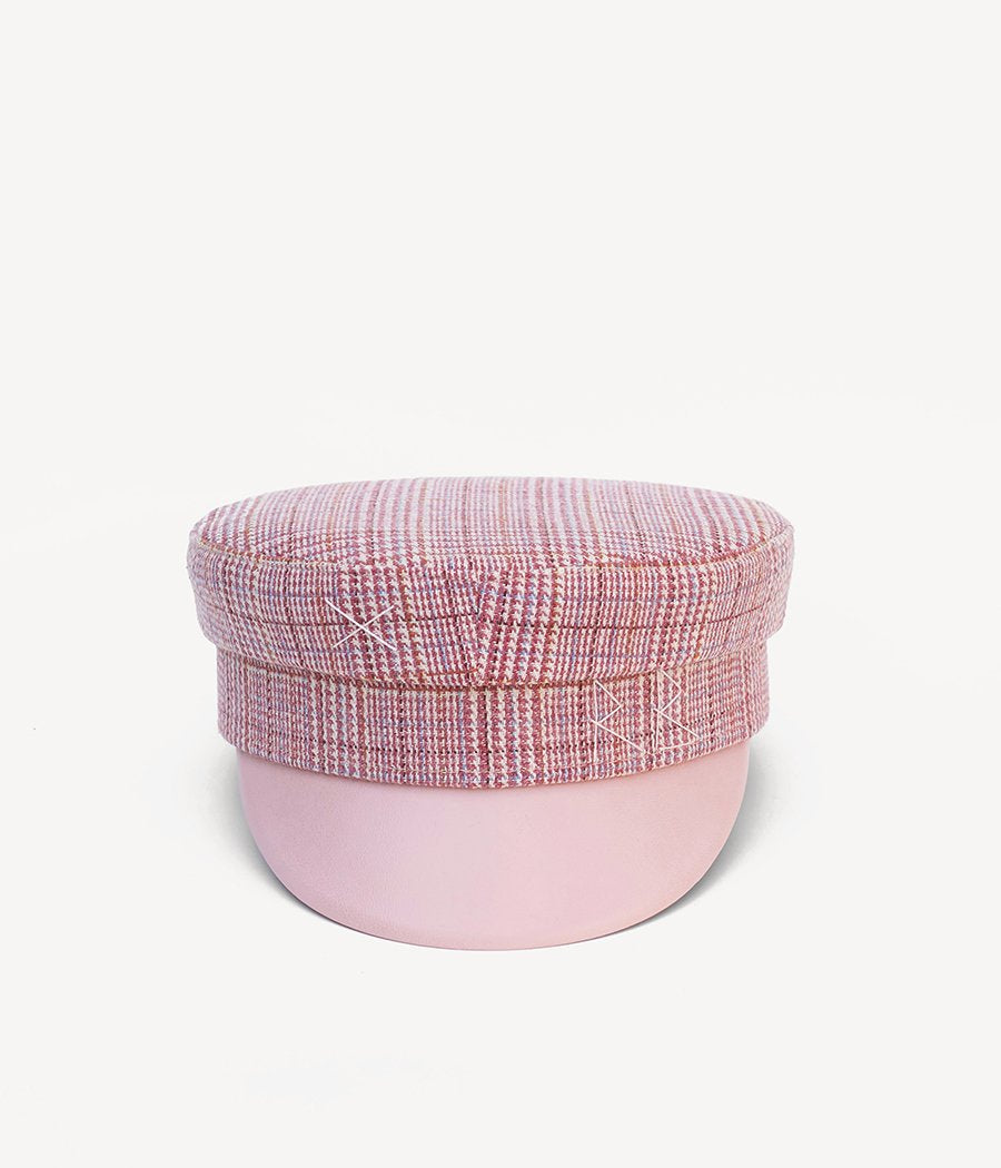 Checked wool baker boy cap (4622634549296)
