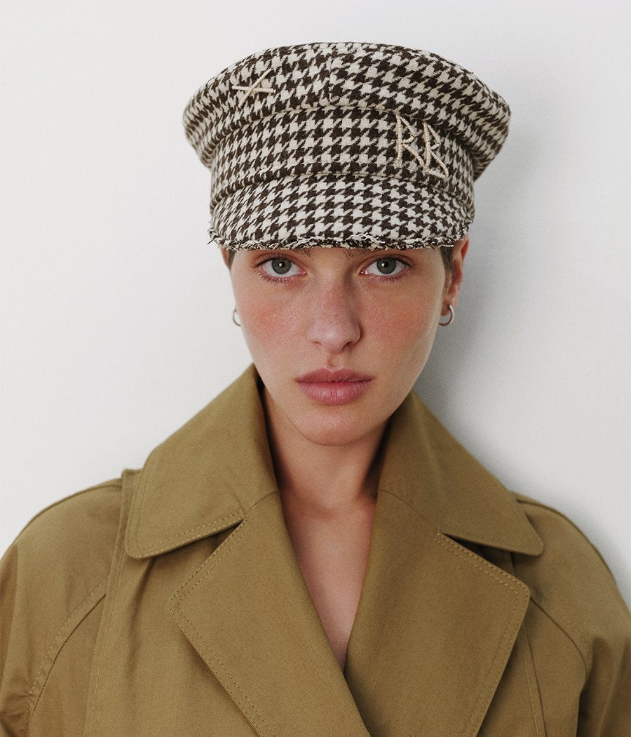 Houndstooth Check Baker Boy Cap