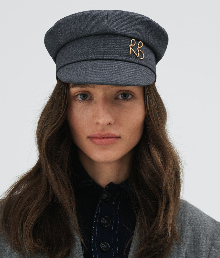 Photo, Baker Boy Cap, Logo-plaque Cotton-Blend Baker Boy Cap