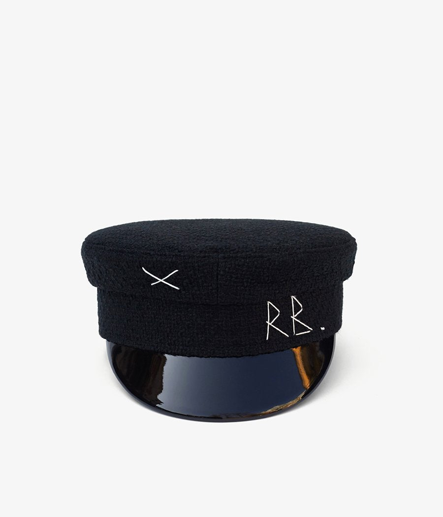 Black baker boy cap (4622635270192)
