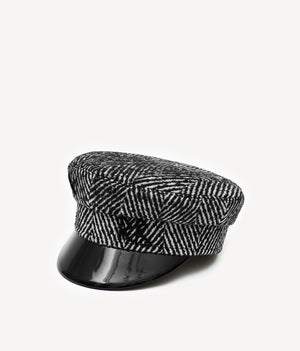 Herringbone Wool-blend Baker Boy Cap KPC033-WP-YO-XXS Ruslan Baginskiy