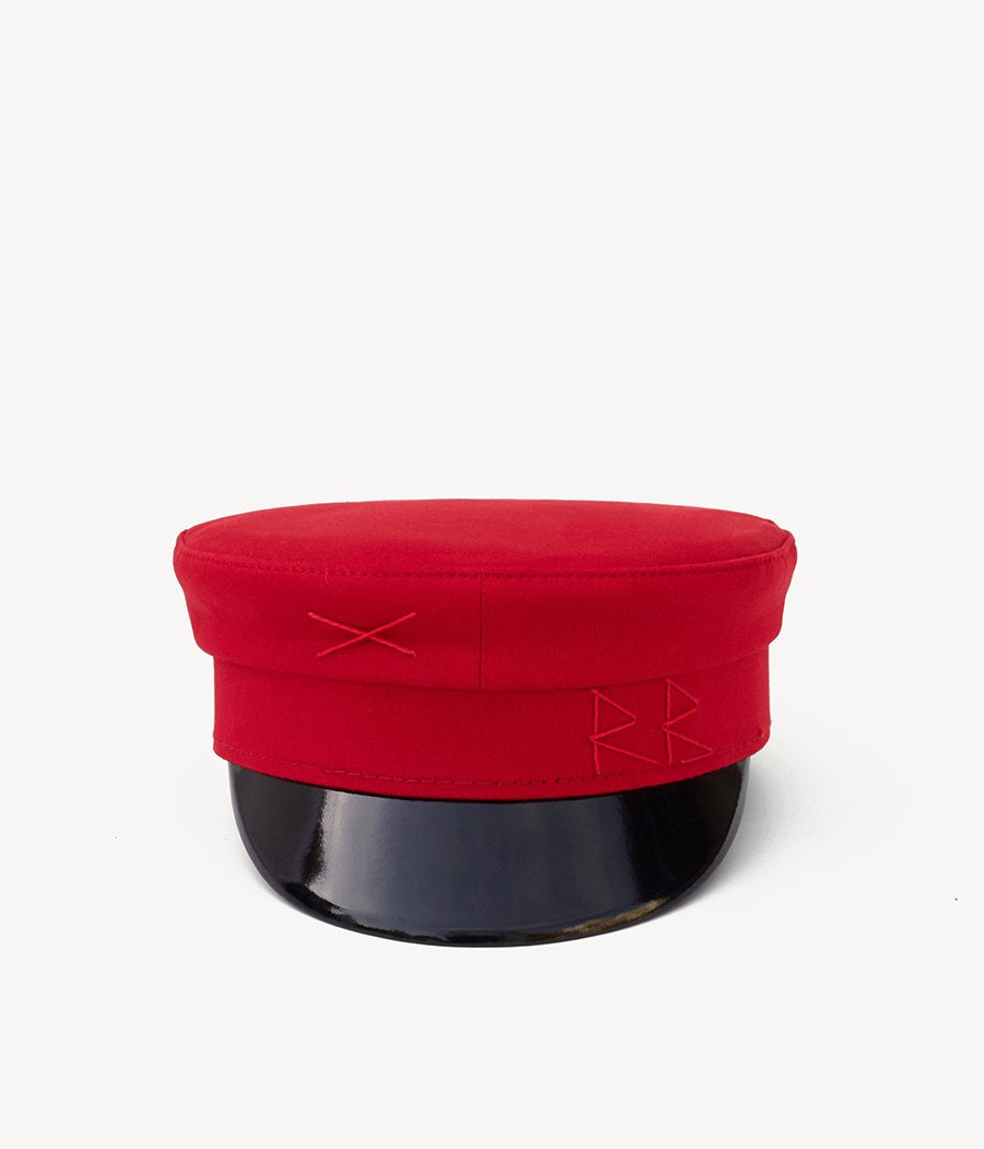 Red cotton baker boy cap (4622635827248)