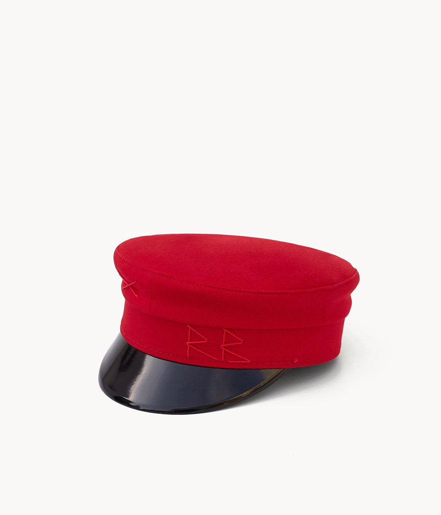 Red cotton baker boy cap (4622635827248)