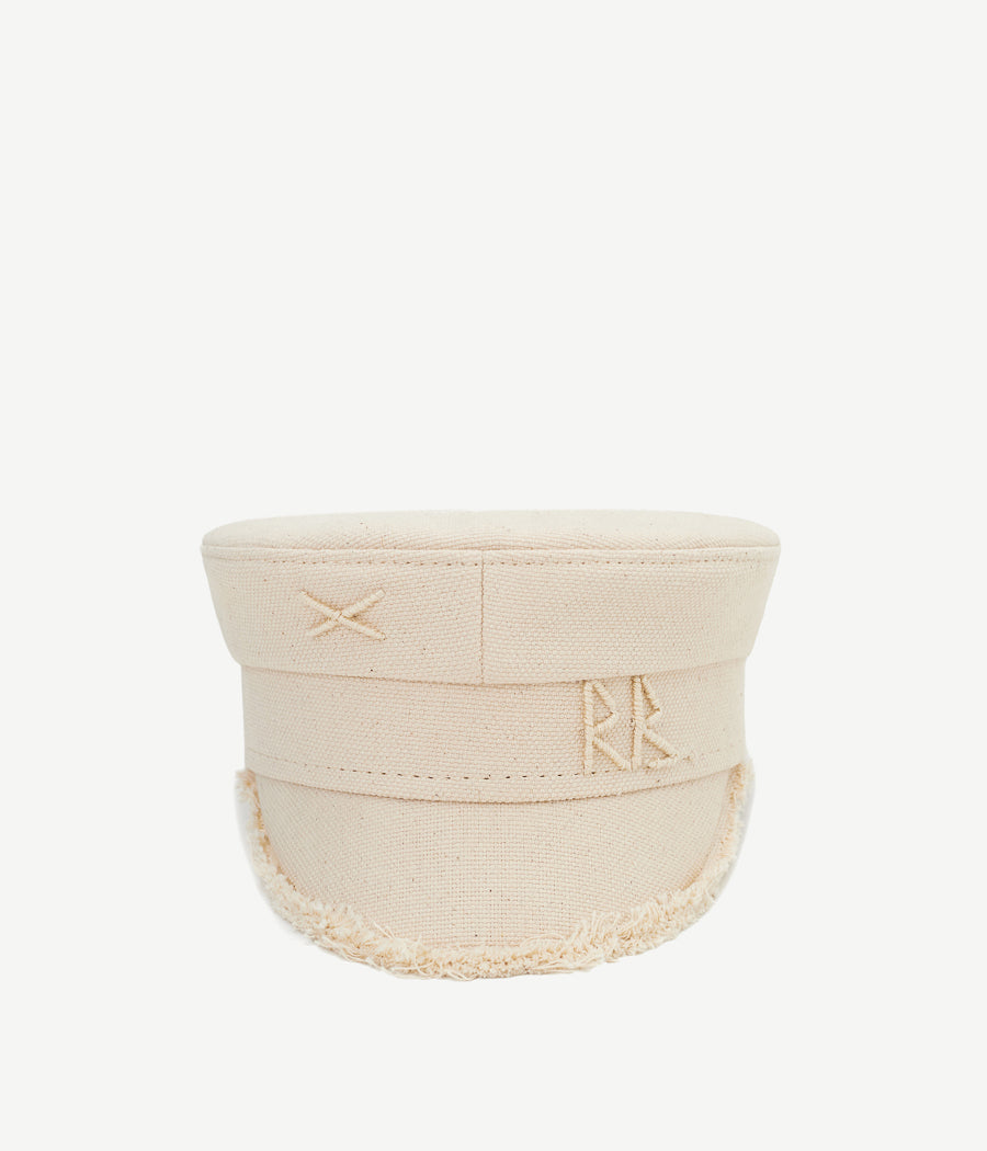 Products, Monogram-embellished Fringed Baker Boy Cap KPC035-C-BHR-NSNR-XXS Ruslan Baginskiy