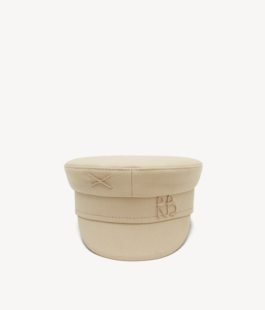 44_LS, Monogram-embellished Baker Boy Cap