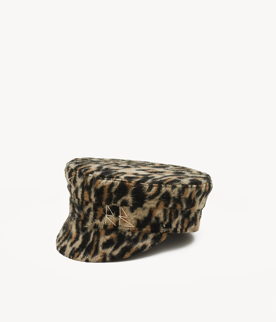 Leopard Print Baker Boy Cap