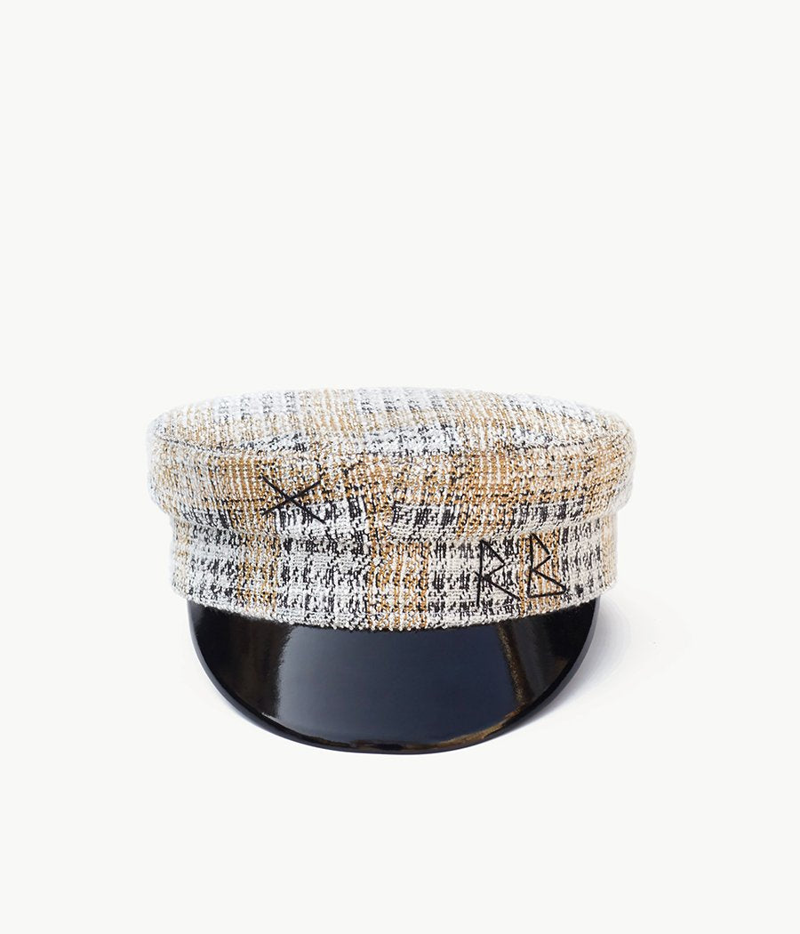 Checked-tweed baker boy cap (4622637334576)