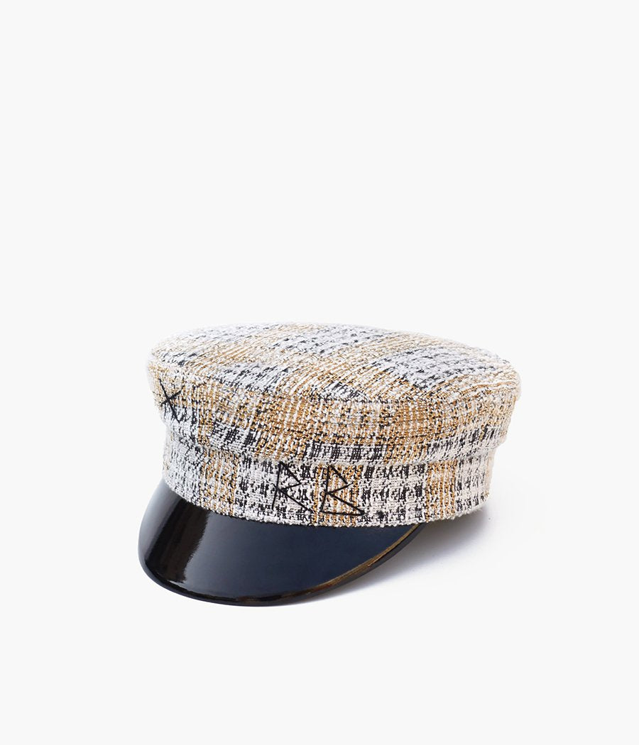 Checked-tweed baker boy cap (4622637334576)